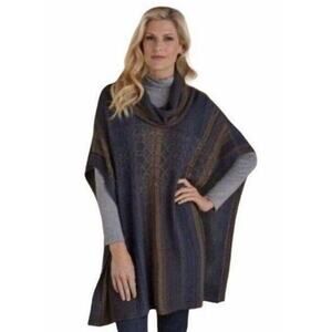 Soft Surroundings Women's Adalyn Cable Poncho Sweater Size S/M Knit Cowl Neck